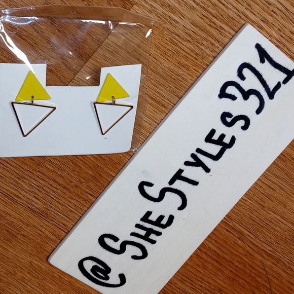 Double Triangle Earrings - Picture 2 of 3